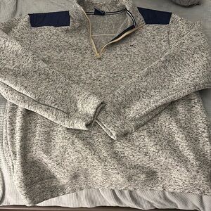 Vineyard Vines Men's Gray Quarter-Zip Sweater